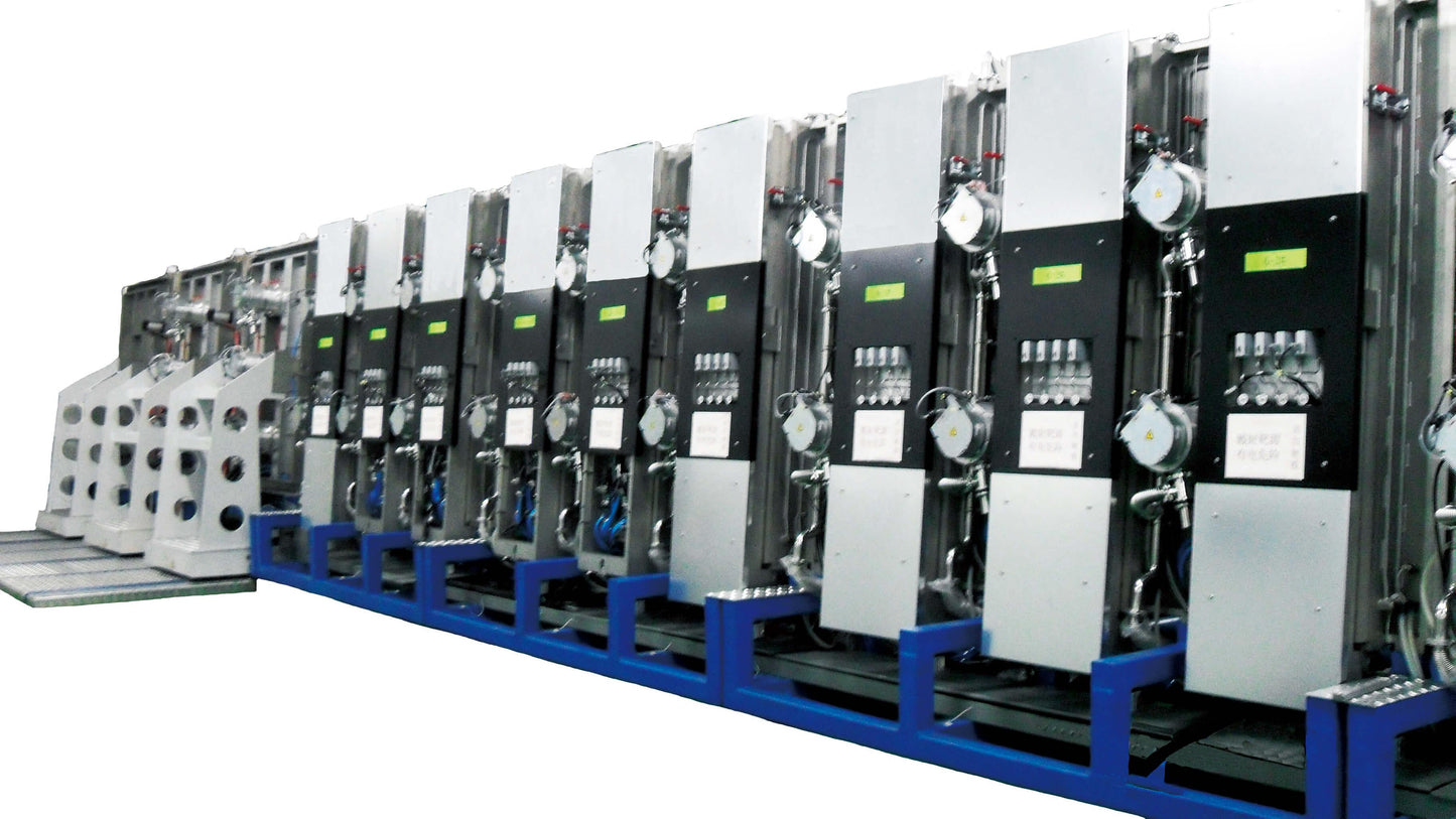 Large anti-reflection ITO magnetron sputtering coating production line
